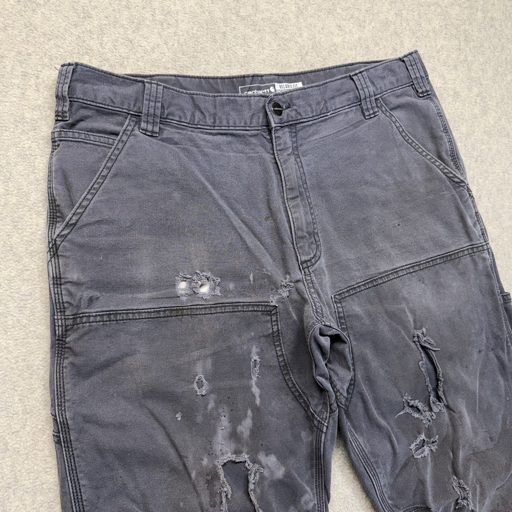 Carhartt Rugged Flex Double Front Work Pants Distressed Gray 36x34 - Picture 2 of 10